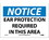 NMC 7" X 10" Vinyl Safety Identification Sign, Ear Protection Required In This Area, Price/each