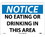 NMC 7" X 10" Vinyl Safety Identification Sign, No Eating Or Drinking In This Area, Price/each