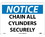 NMC 10" X 14" Vinyl Safety Identification Sign, Chain All Cylinders Securely, Price/each