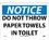 NMC 10" X 14" Vinyl Safety Identification Sign, Do Not Throw Paper Towels In.., Price/each