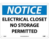 NMC N266 Notice Electrical Closet No Storage Permitted Sign