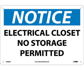 NMC N266 Notice Electrical Closet No Storage Permitted Sign