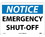 NMC 10" X 14" Vinyl Safety Identification Sign, Emergency Shut-Off, Price/each