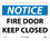 NMC 10" X 14" Vinyl Safety Identification Sign, Fire Door Keep Closed, Price/each