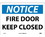 NMC 10" X 14" Vinyl Safety Identification Sign, Fire Door Keep Closed, Price/each