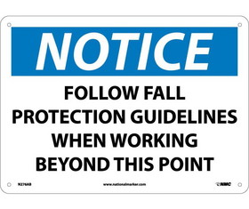 NMC N276 Notice Fall Protection Guidelines Sign