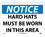 NMC 10" X 14" Vinyl Safety Identification Sign, Hard Hats Must Be Worn In.., Price/each