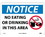 NMC 10" X 14" Vinyl Safety Identification Sign, No Eating Or Drinking In Thi.., Price/each