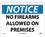 NMC 10" X 14" Vinyl Safety Identification Sign, No Firearms Allowed On Prem.., Price/each
