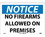 NMC 10" X 14" Vinyl Safety Identification Sign, No Firearms Allowed On Prem.., Price/each
