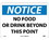NMC 10" X 7" Vinyl Safety Identification Sign, Notice No Food Or Drink Sign, Price/each