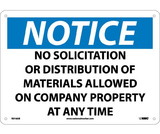 NMC N316 Notice No Solicitation Or Distribution Of Materials Sign