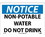 NMC 10" X 14" Vinyl Safety Identification Sign, Non-Potable Water Not For.., Price/each