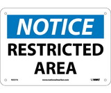 NMC N337 Notice Restricted Area Sign