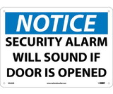 NMC N343 Notice Security Alarm Will Sound If Door Is Opened Sign