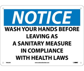 NMC N362 Notice Wash Your Hands Before Leaving Sign