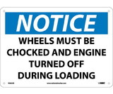 NMC N365 Notice Wheels Must Be Chocked Sign