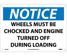 NMC N365 Notice Wheels Must Be Chocked Sign