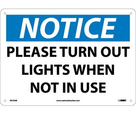 NMC N370 Notice Please Turn Off Lights When Not In Use Sign