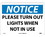 NMC 10" X 14" Aluminum Safety Identification Sign, Notice Please Turn Out Light.., Price/each