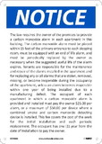 NMC N398 Nyc Notice Carbon Monoxide Alarm Sign, Standard Aluminum, 14