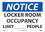 NMC 10" X 14" Adhesive Backed Safety Sign, Notice Locker Room Occupancy, Price/each