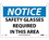 NMC 7" X 10" Vinyl Safety Identification Sign, Safety Glasses Required In This Area, Price/each