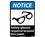 NMC 10" X 14" Vinyl Safety Identification Sign, Safety Glasses Required Bey.., Price/each