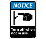 NMC NGA23 Notice Turn Off When Not In Use Sign