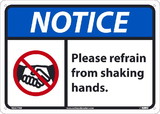 NMC NGA37 Notice Please Refrain From Shaking Hands