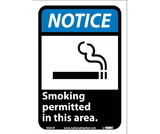 NMC NGA3 Notice Smoking Permitted In This Area Sign