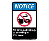 NMC NGA5 Notice No Eating Drinking Or Smoking In This Area Sign