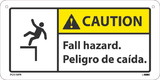 NMC PCK1SPR Caution Fall Hazard. Peligro De Caida., Rigid Plastic, 6