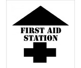 NMC PMS206 First Aid Station With Arrow Plant Marking Stencil, Stencil, 24
