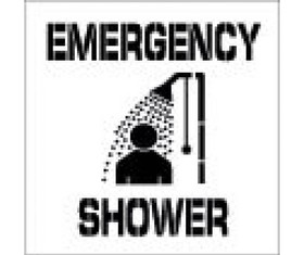 NMC PMS208 Emergency Shower Plant Marking Stencil, Stencil, 24" x 24"