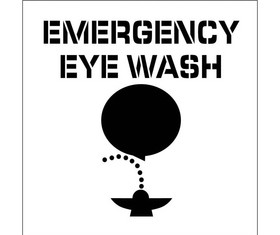 NMC PMS227 Emergency Eye Wash Plant Marking Stencil, Stencil, 24" x 24"