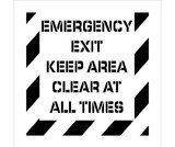 NMC PMS234 Emergency Exit Keep Area Clear Plant Marking Stencil, Stencil, 24