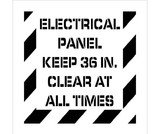 NMC PMS236 Electrical Panel Keep Clear Plant Marking Stencil, Stencil, 24
