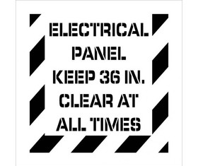 NMC PMS236 Electrical Panel Keep Clear Plant Marking Stencil, Stencil, 24" x 24"