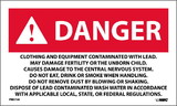 NMC PRD750 Danger Contaminated With Lead Warning Label, PRESSURE SENSITIVE PAPER, 3
