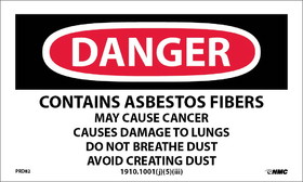 NMC VRD82 Danger Contains Asbestos Hazard Warning Label