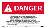NMC PRD950 Danger Contaminated With Lead Generator Info Warning Label, PRESSURE SENSITIVE PAPER, 3