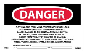 NMC PRD95 Contains Lead Contaminates Hazard Warning Label, PRESSURE SENSITIVE PAPER, 3" x 5"
