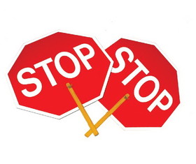 NMC PS2 Safe-T-Paddle Stop/Stop Sign, OTHER, 28" x 18"