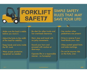 NMC PST111 Forklift Safety Poster, Poster Paper, 18" x 24"
