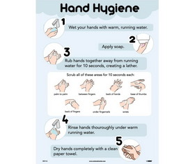 NMC PST112 Hand Hygiene Poster, Poster Paper, 24" x 18"