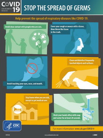 NMC PST139 Stop The Spread Of Germs Poster, English
