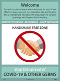 NMC PST146 Welcome Handshake Free Zone Poster