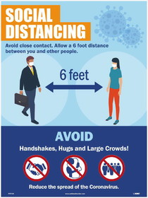 NMC PST150 Social Distancing Avoid Close Contact Poster