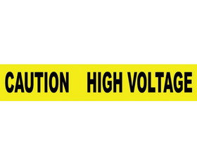 NMC PT11 Caution High Voltage Printed Barricade Tape, TAPE, 3" x 1000'